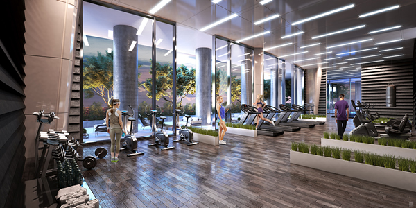 Fitness Center Canvas Condo Miami