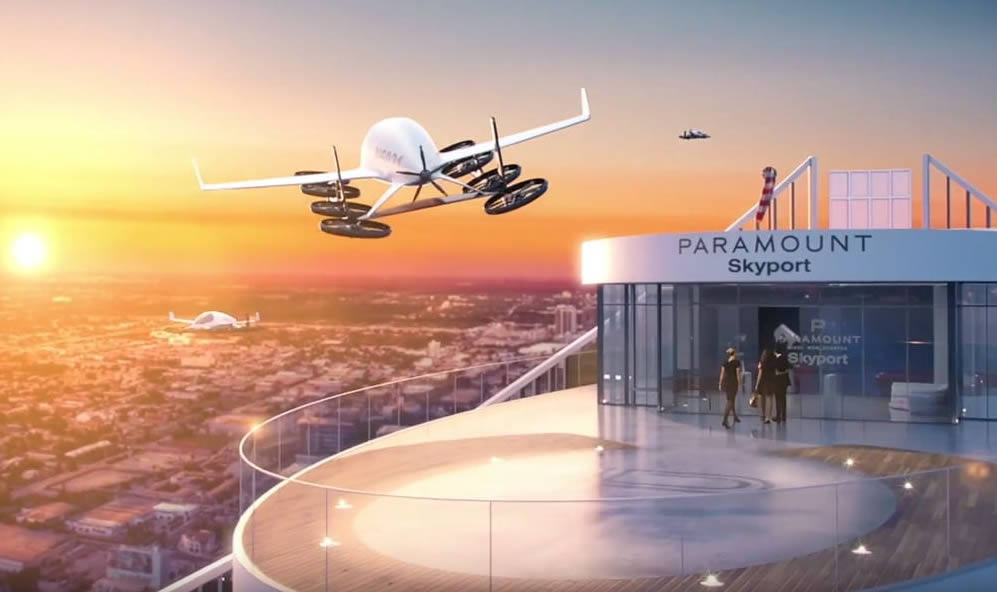 Paramount Skyport transportará residentes em super drones