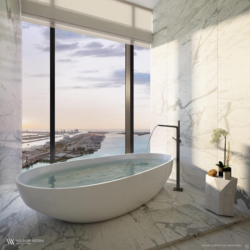 Luxury Bathroom at Waldorf Astoria Miami
